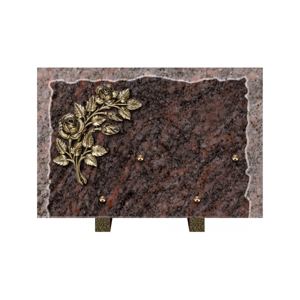 Plaque funéraire Rectangle Granit Chants Eclatés 30x20 – Plaques Funéraires Créations® – vue complémentaire