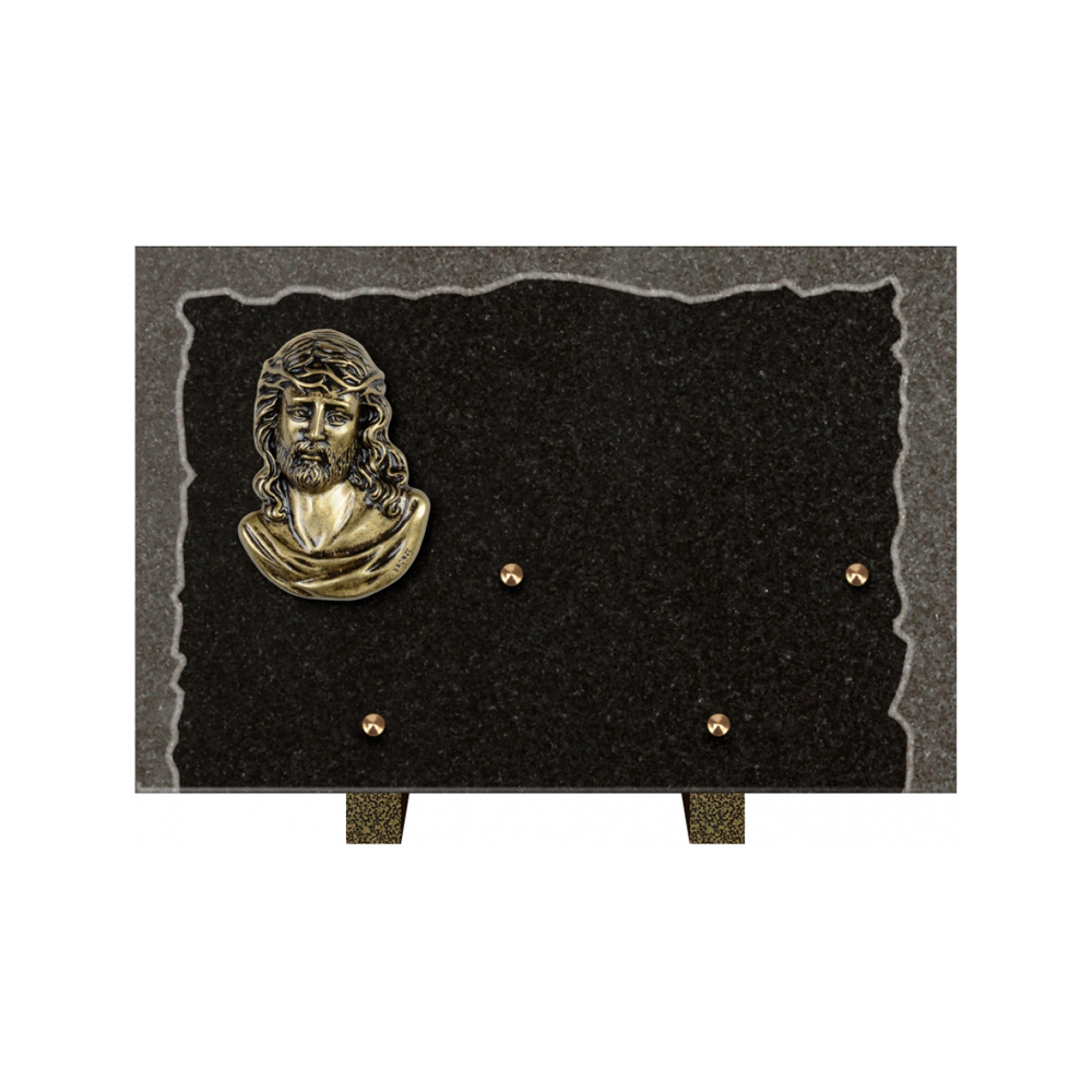 Plaque funéraire Rectangle Granit Chants Eclatés 30x20 – Plaques Funéraires Créations® – vue complémentaire