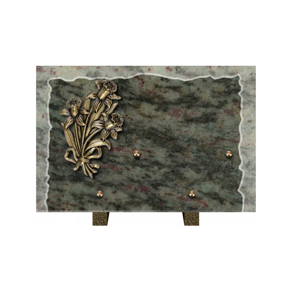 Plaque funéraire Rectangle Granit Chants Eclatés 30x20 – Plaques Funéraires Créations® – vue complémentaire