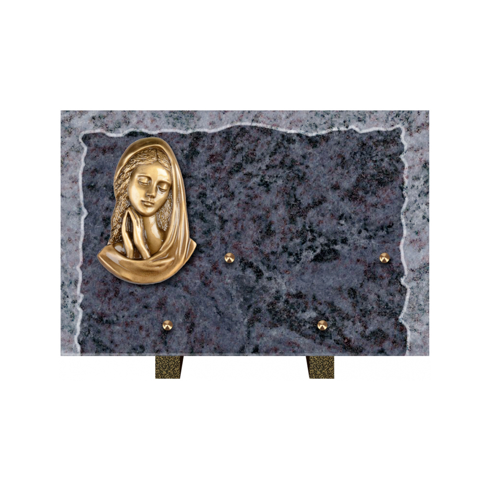Plaque funéraire Rectangle Granit Chants Eclatés 30x20 – Plaques Funéraires Créations® – vue complémentaire