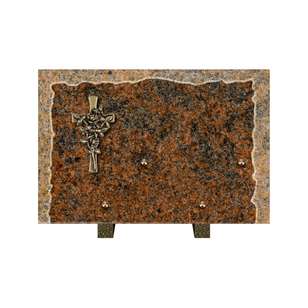 Plaque funéraire Rectangle Granit Chants Eclatés 30x20 – Plaques Funéraires Créations® – vue complémentaire