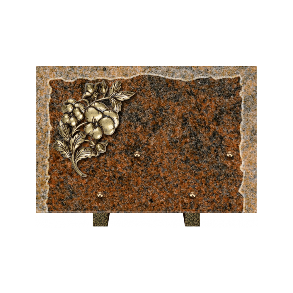 Plaque funéraire Rectangle Granit Chants Eclatés 30x20 – Plaques Funéraires Créations® – vue complémentaire