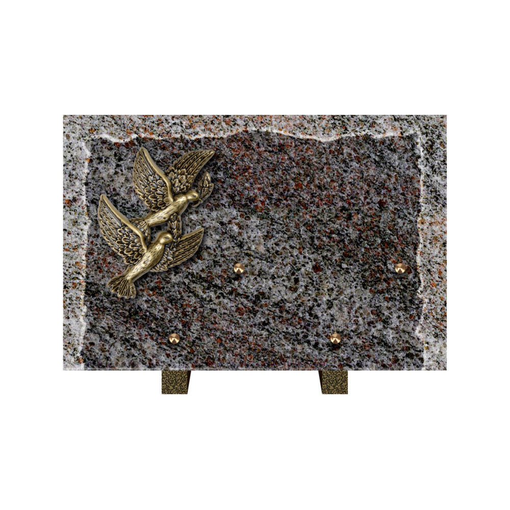 Plaque funéraire Rectangle Granit Chants Eclatés 30x20 – Plaques Funéraires Créations® – vue complémentaire