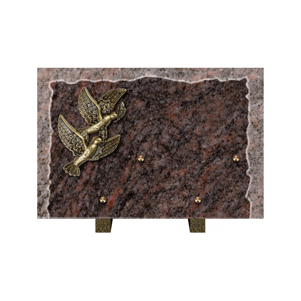 Plaque funéraire Rectangle Granit Chants Eclatés 30x20 – Plaques Funéraires Créations® – vue complémentaire