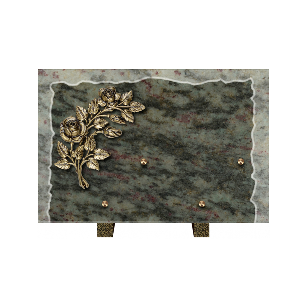 Plaque funéraire Rectangle Granit Chants Eclatés 30x20 – Plaques Funéraires Créations® – vue complémentaire