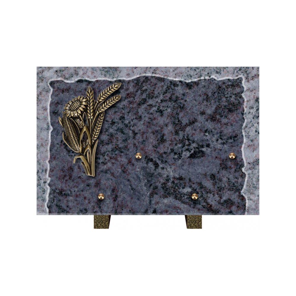 Plaque funéraire Rectangle Granit Chants Eclatés 30x20 – Plaques Funéraires Créations® – vue complémentaire