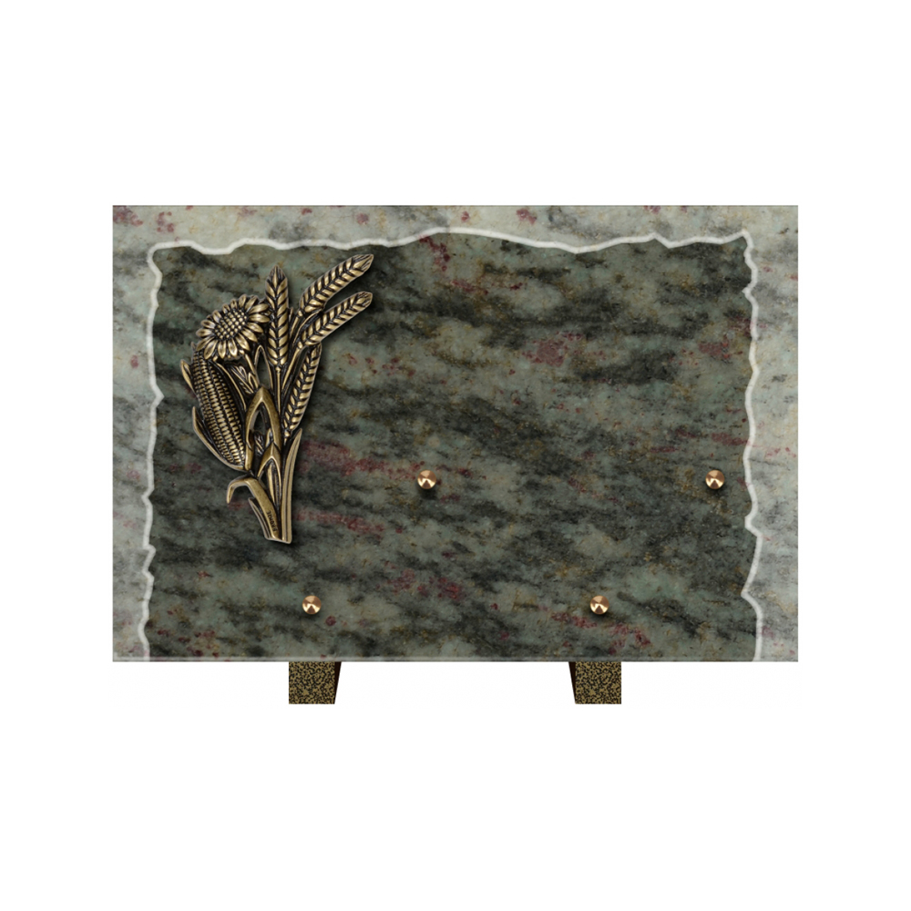 Plaque funéraire Rectangle Granit Chants Eclatés 30x20 – Plaques Funéraires Créations® – vue complémentaire