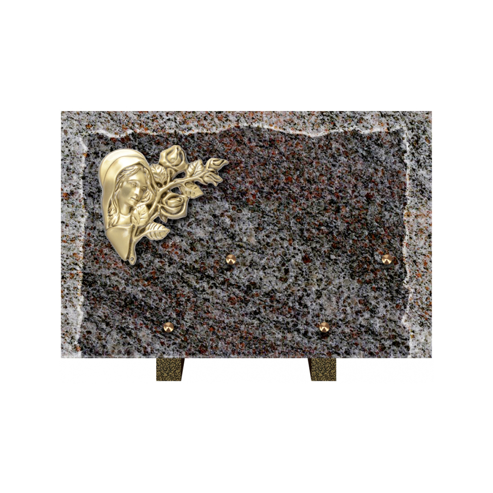 Plaque funéraire Rectangle Granit Chants Eclatés 30x20 – Plaques Funéraires Créations® – vue complémentaire