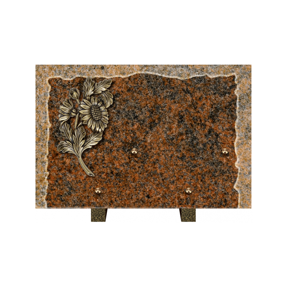 Plaque funéraire Rectangle Granit Chants Eclatés 30x20 – Plaques Funéraires Créations® – vue complémentaire