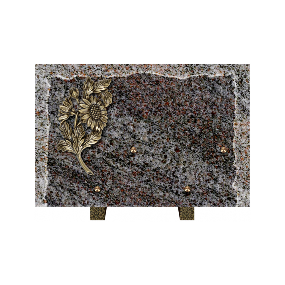 Plaque funéraire Rectangle Granit Chants Eclatés 30x20 – Plaques Funéraires Créations® – vue complémentaire