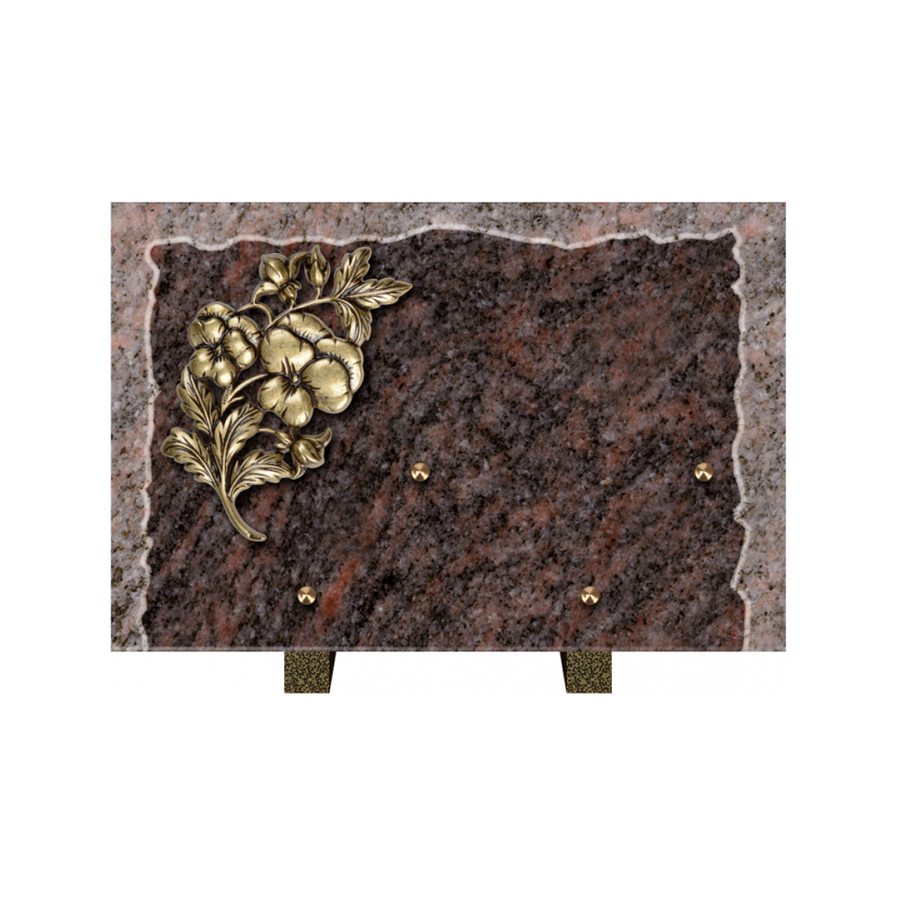 Plaque funéraire Rectangle Granit Chants Eclatés 30x20 – Plaques Funéraires Créations® – vue complémentaire