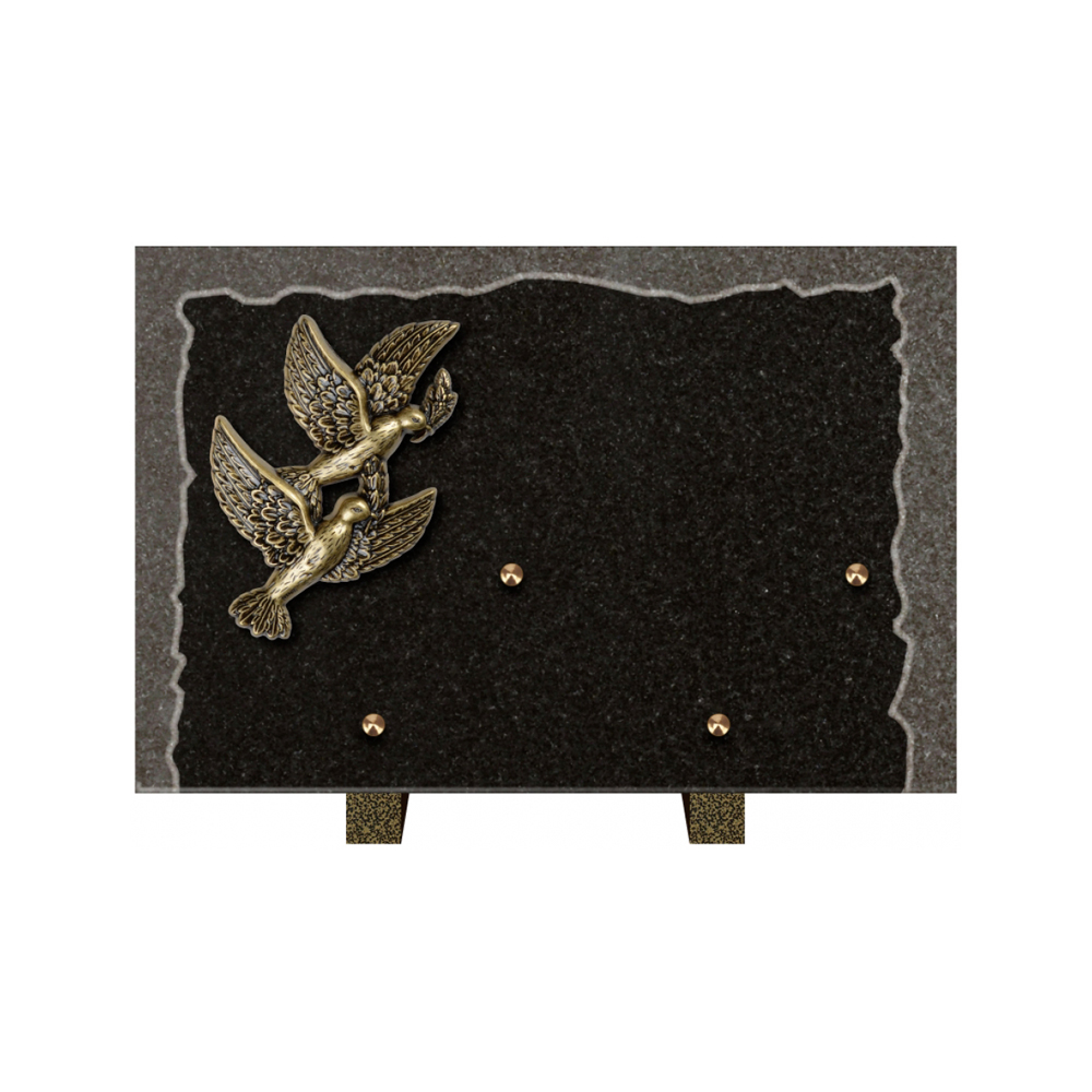 Plaque funéraire Rectangle Granit Chants Eclatés 30x20 – Plaques Funéraires Créations® – vue complémentaire
