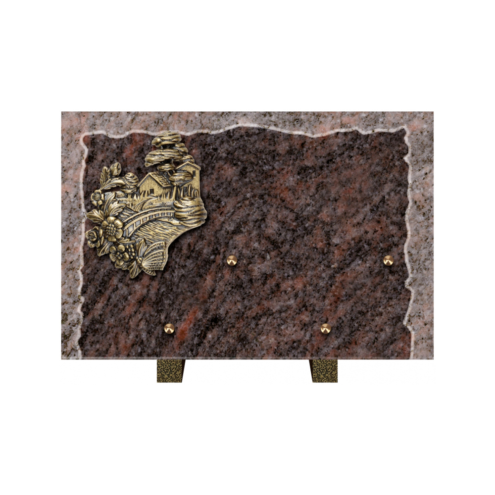 Plaque funéraire Rectangle Granit Chants Eclatés 30x20 – Plaques Funéraires Créations® – vue complémentaire