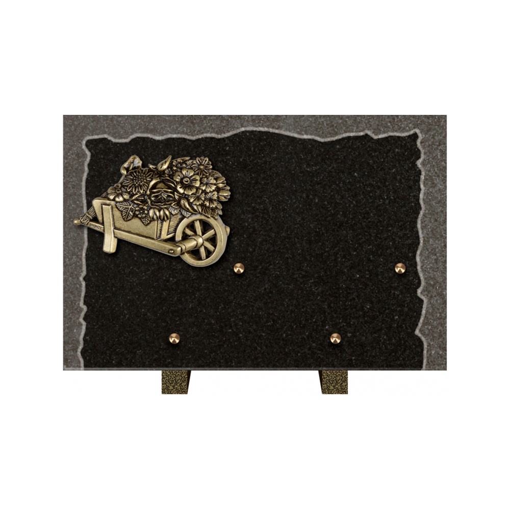 Plaque funéraire Rectangle Granit Chants Eclatés 30x20 – Plaques Funéraires Créations® – vue complémentaire