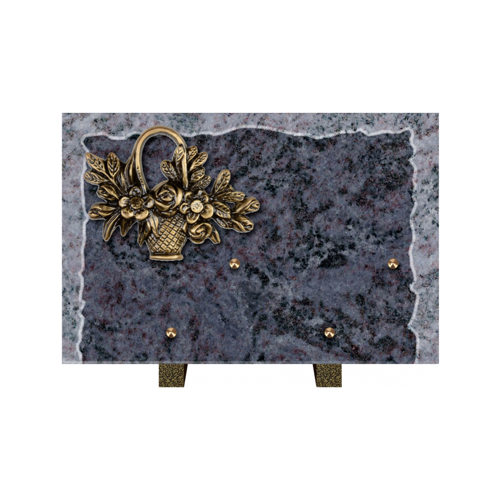 Plaque funéraire Rectangle Granit Chants Eclatés 30x20 – Plaques Funéraires Créations® – vue complémentaire