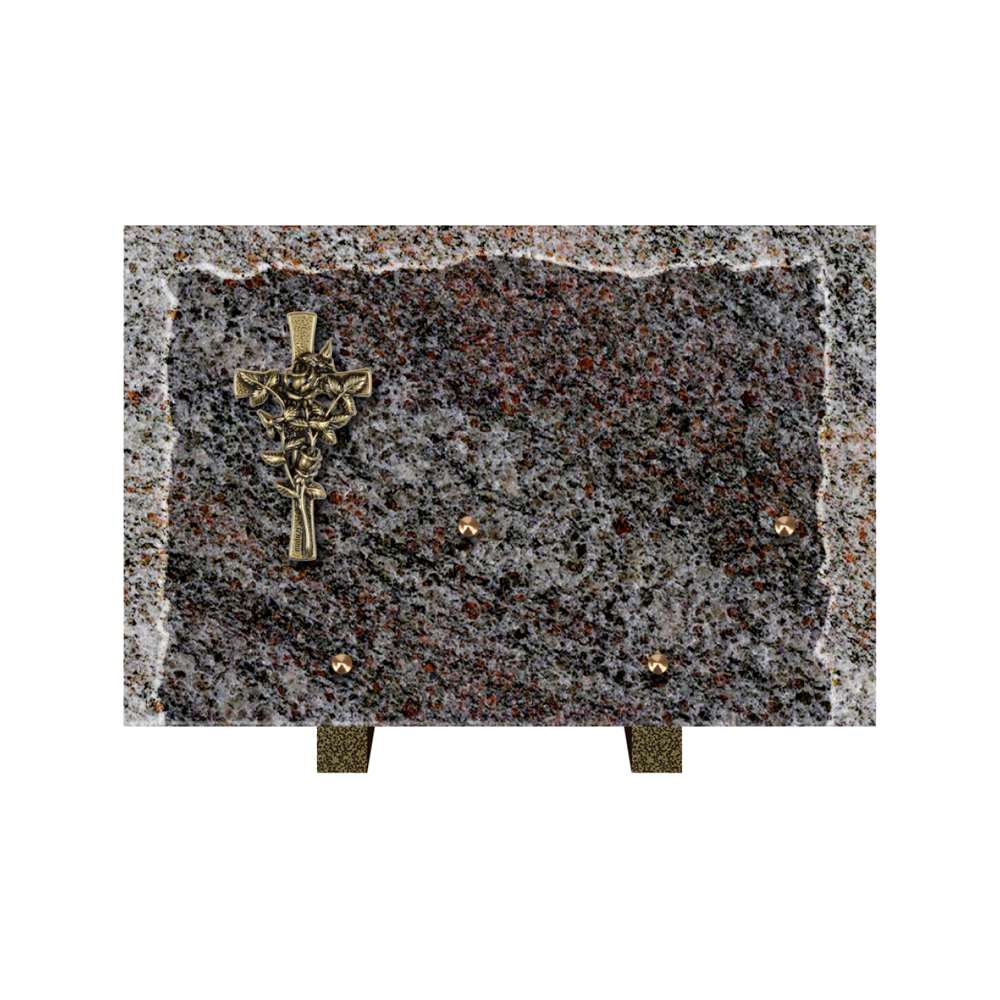 Plaque funéraire Rectangle Granit Chants Eclatés 30x20 – Plaques Funéraires Créations® – vue complémentaire