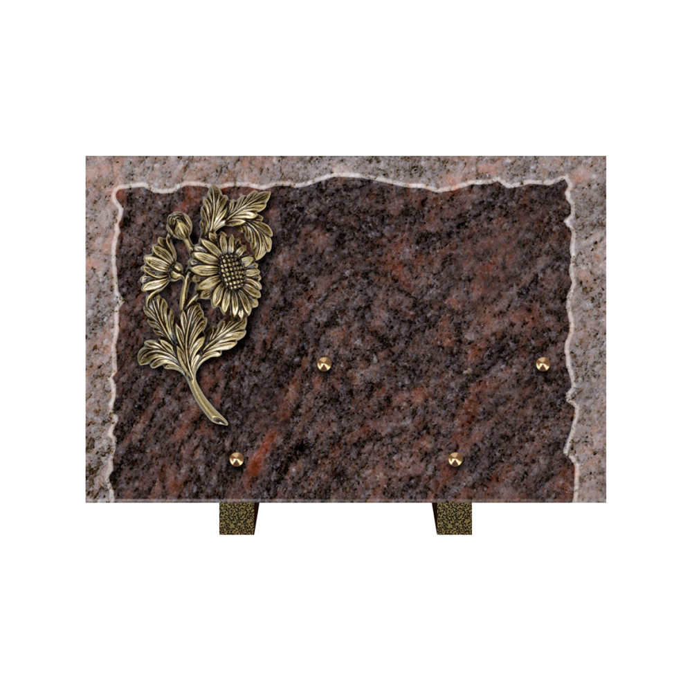 Plaque funéraire Rectangle Granit Chants Eclatés 30x20 – Plaques Funéraires Créations® – vue complémentaire