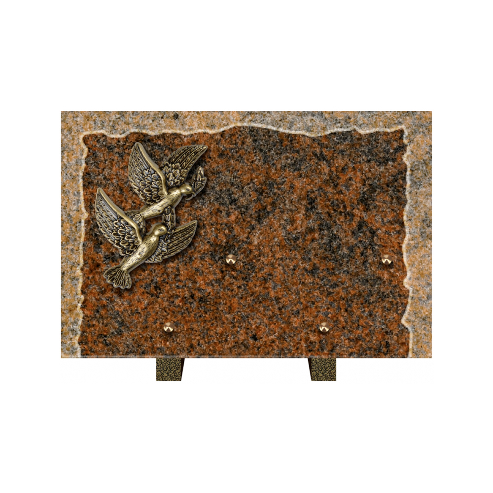 Plaque funéraire Rectangle Granit Chants Eclatés 30x20 – Plaques Funéraires Créations® – vue complémentaire