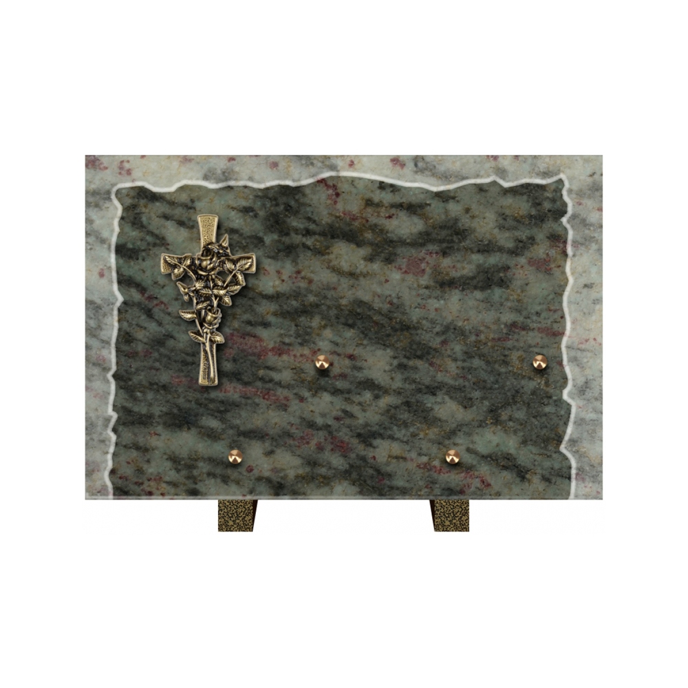 Plaque funéraire Rectangle Granit Chants Eclatés 30x20 – Plaques Funéraires Créations®