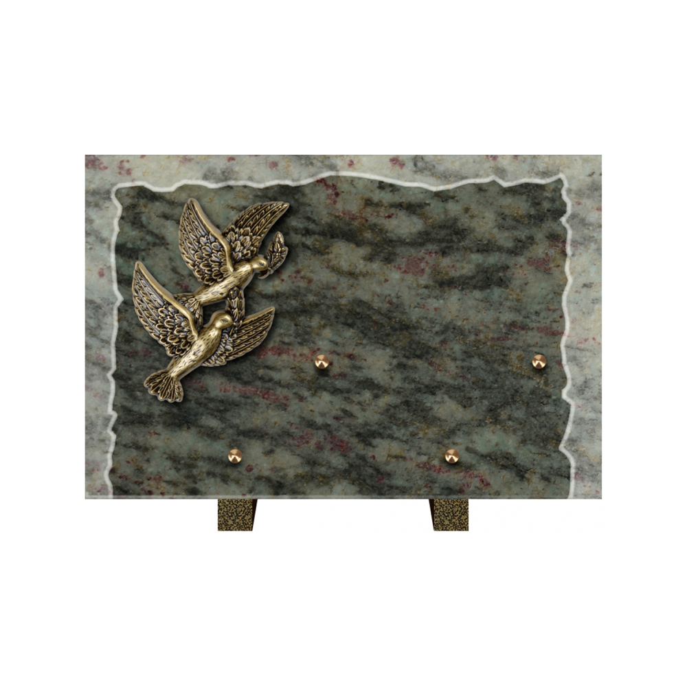 Plaque funéraire Rectangle Granit Chants Eclatés 30x20 – Plaques Funéraires Créations® – vue complémentaire