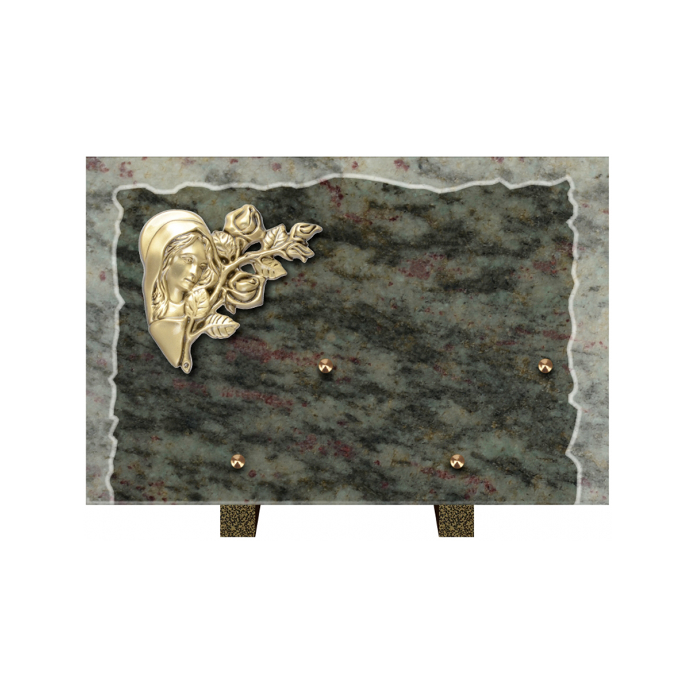 Plaque funéraire Rectangle Granit Chants Eclatés 30x20 – Plaques Funéraires Créations® – vue complémentaire