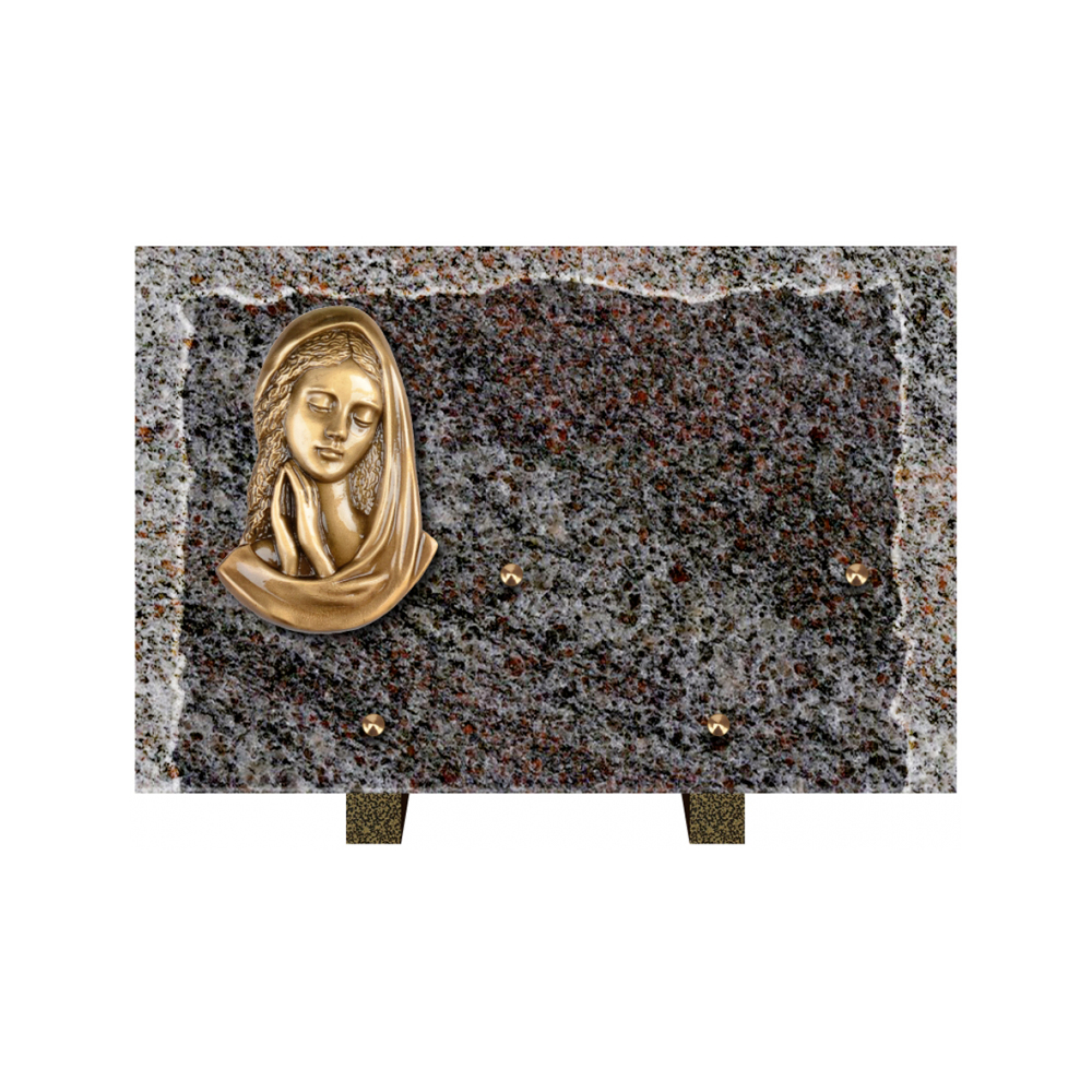 Plaque funéraire Rectangle Granit Chants Eclatés 30x20 – Plaques Funéraires Créations® – vue complémentaire