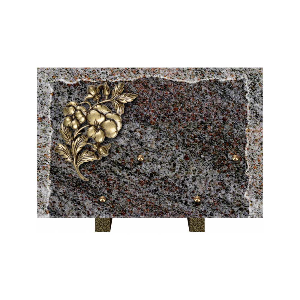 Plaque funéraire Rectangle Granit Chants Eclatés 30x20 – Plaques Funéraires Créations® – vue complémentaire