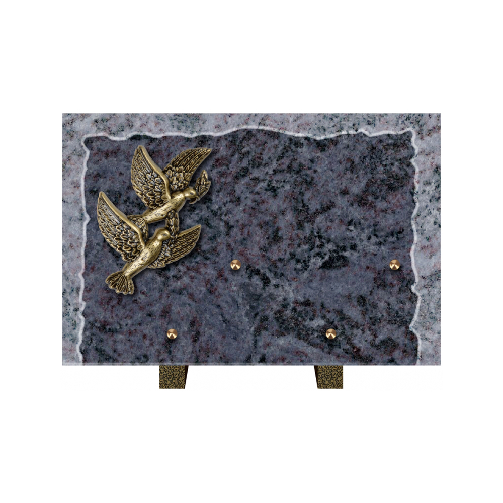 Plaque funéraire Rectangle Granit Chants Eclatés 30x20 – Plaques Funéraires Créations® – vue complémentaire