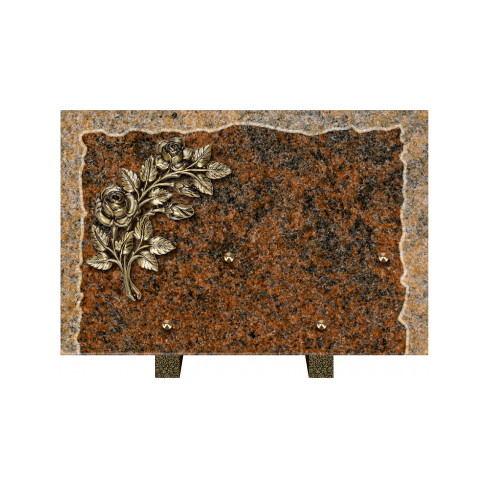 Plaque funéraire Rectangle Granit Chants Eclatés 30x20 – Plaques Funéraires Créations® – vue complémentaire