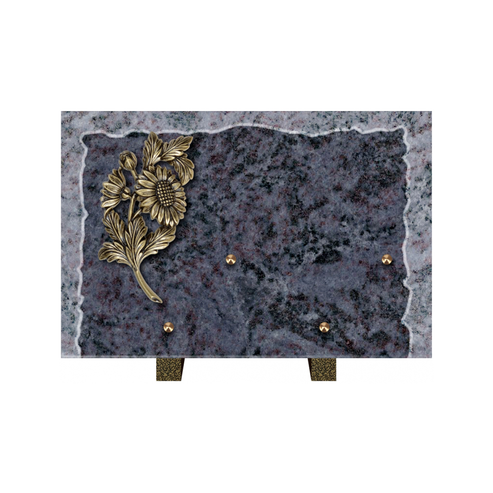 Plaque funéraire Rectangle Granit Chants Eclatés 30x20 – Plaques Funéraires Créations® – vue complémentaire