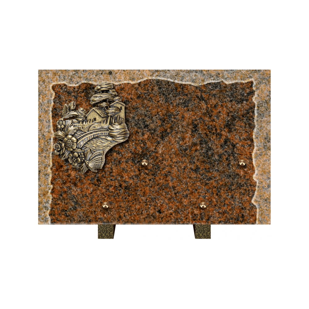 Plaque funéraire Rectangle Granit Chants Eclatés 30x20 – Plaques Funéraires Créations® – vue complémentaire