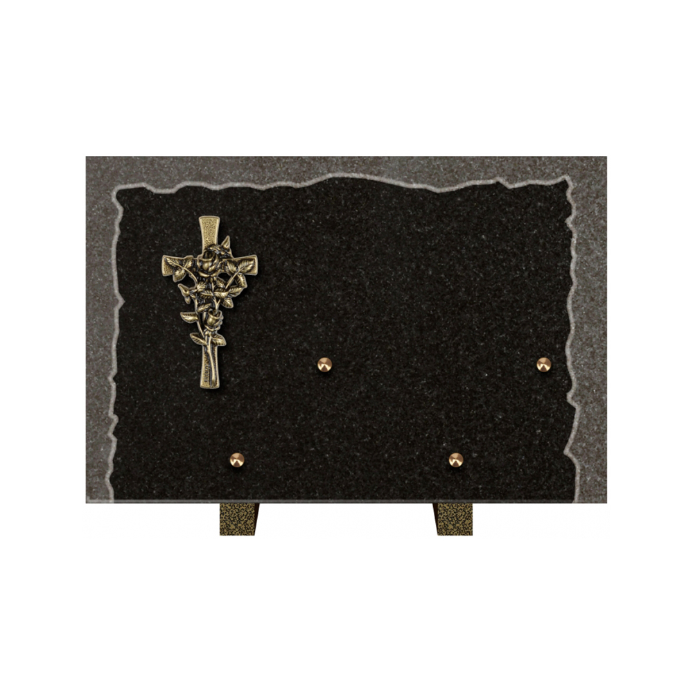 Plaque funéraire Rectangle Granit Chants Eclatés 30x20 – Plaques Funéraires Créations® – vue complémentaire