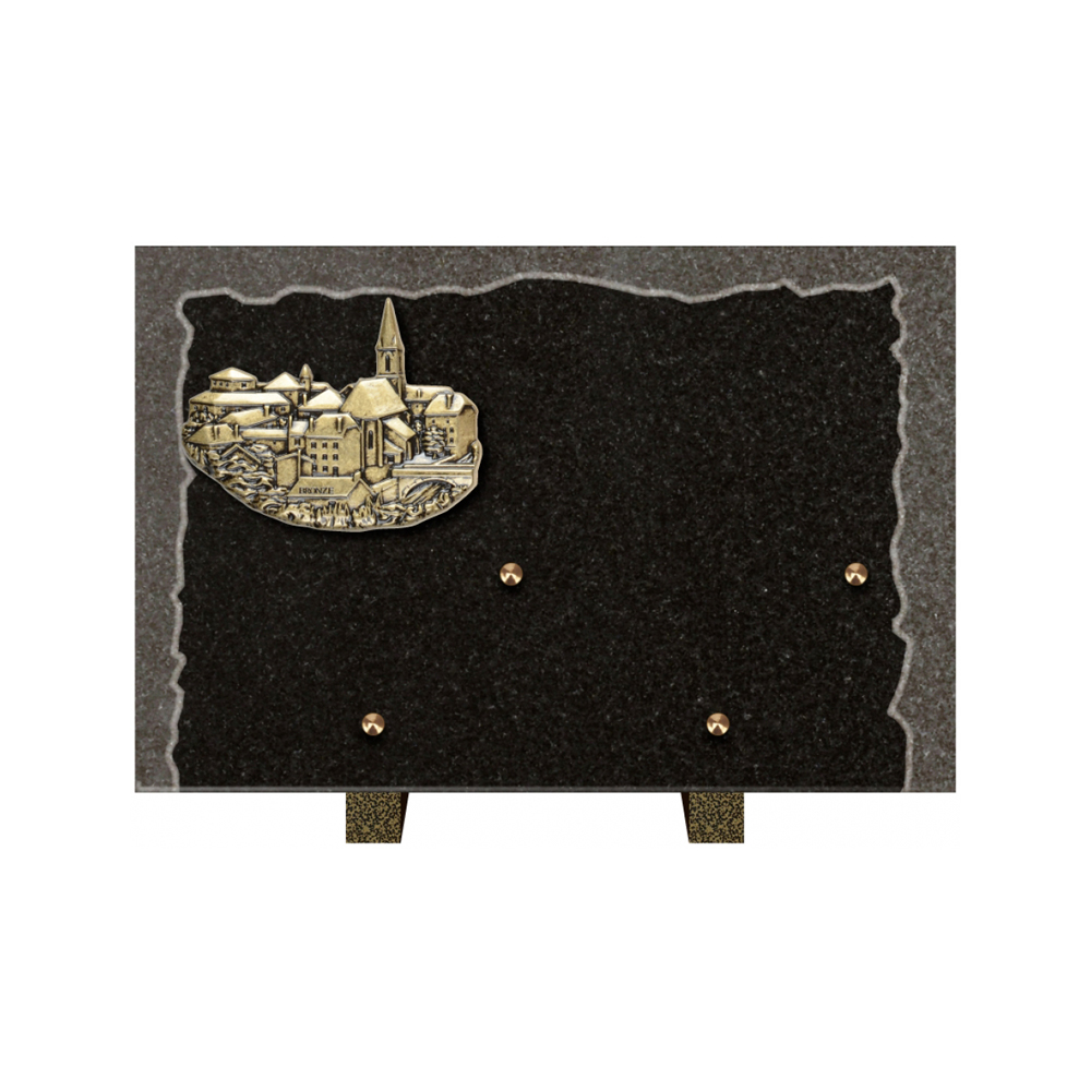 Plaque funéraire Rectangle Granit Chants Eclatés 30x20 – Plaques Funéraires Créations® – vue complémentaire