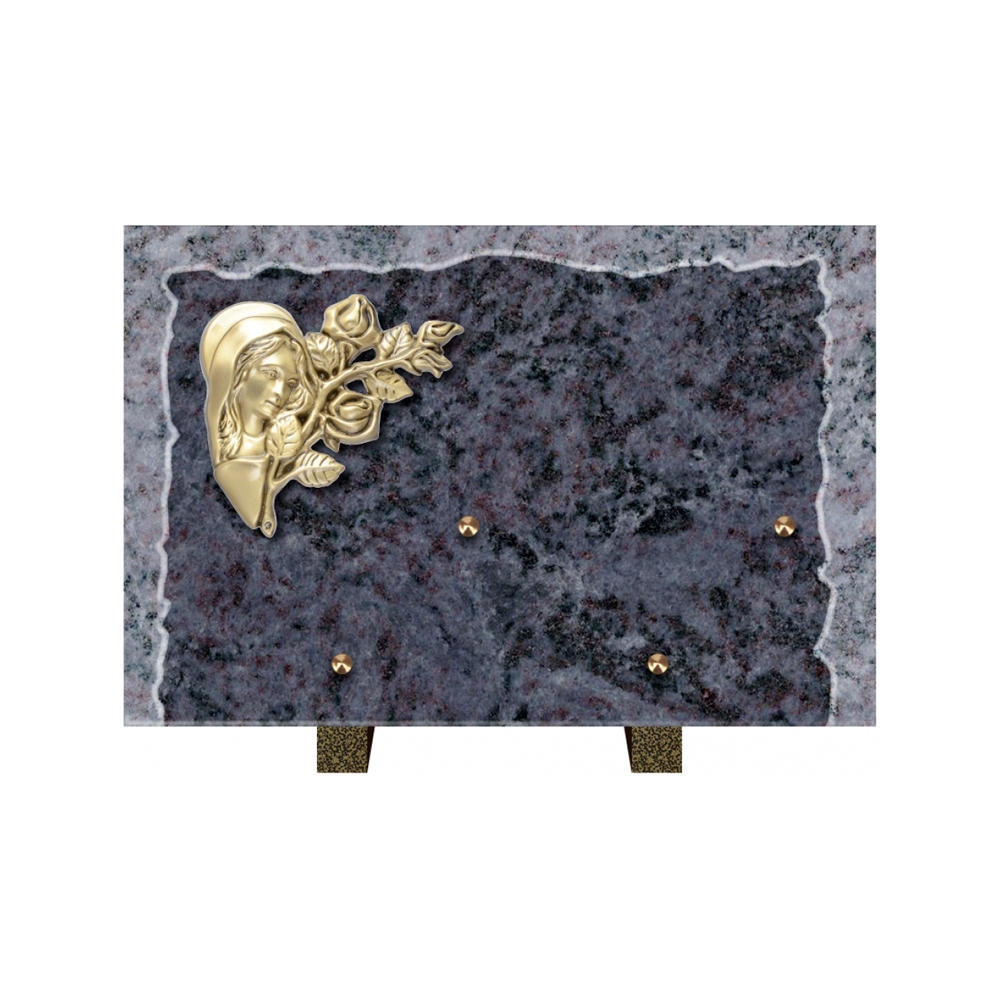 Plaque funéraire Rectangle Granit Chants Eclatés 30x20 – Plaques Funéraires Créations® – vue complémentaire