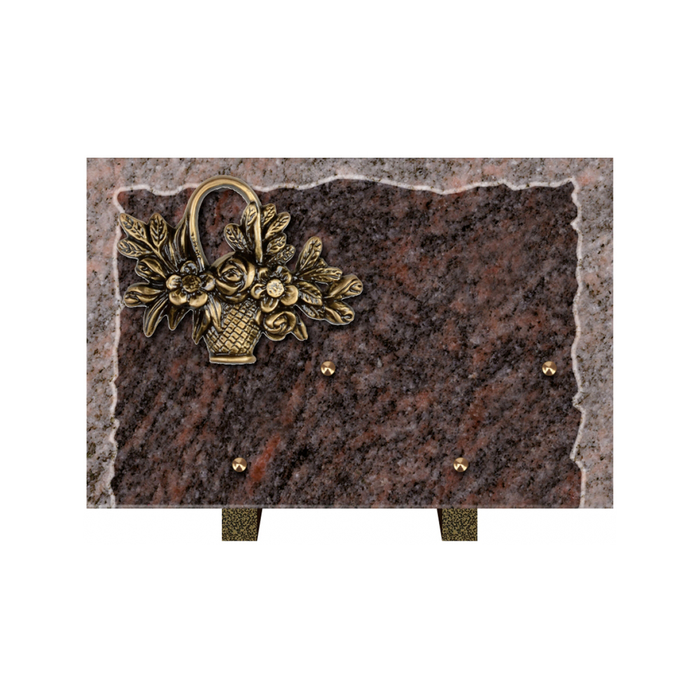 Plaque funéraire Rectangle Granit Chants Eclatés 30x20 – Plaques Funéraires Créations® – vue complémentaire