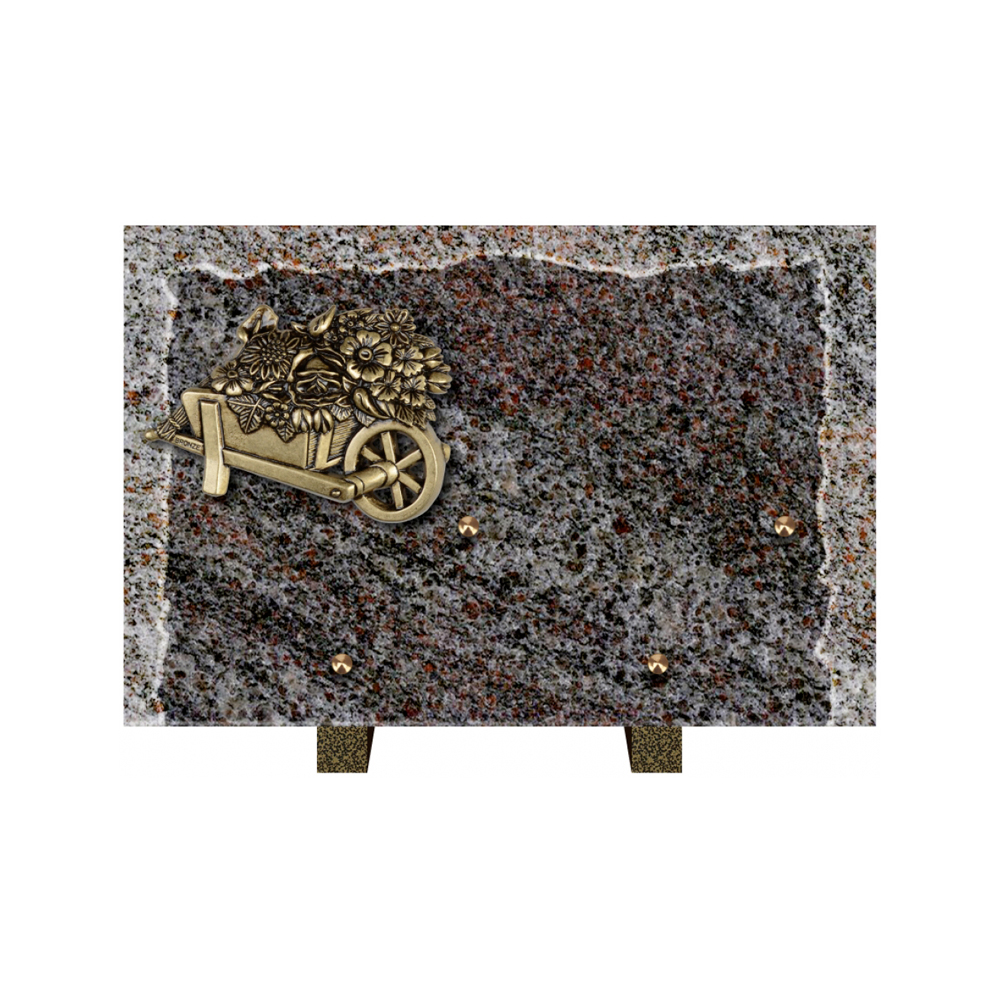 Plaque funéraire Rectangle Granit Chants Eclatés 30x20 – Plaques Funéraires Créations® – vue complémentaire