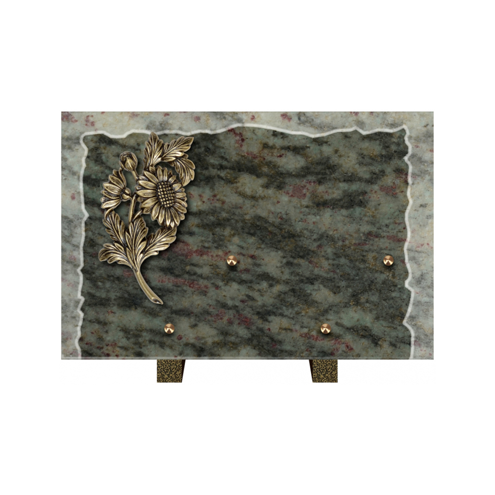 Plaque funéraire Rectangle Granit Chants Eclatés 30x20 – Plaques Funéraires Créations® – vue complémentaire