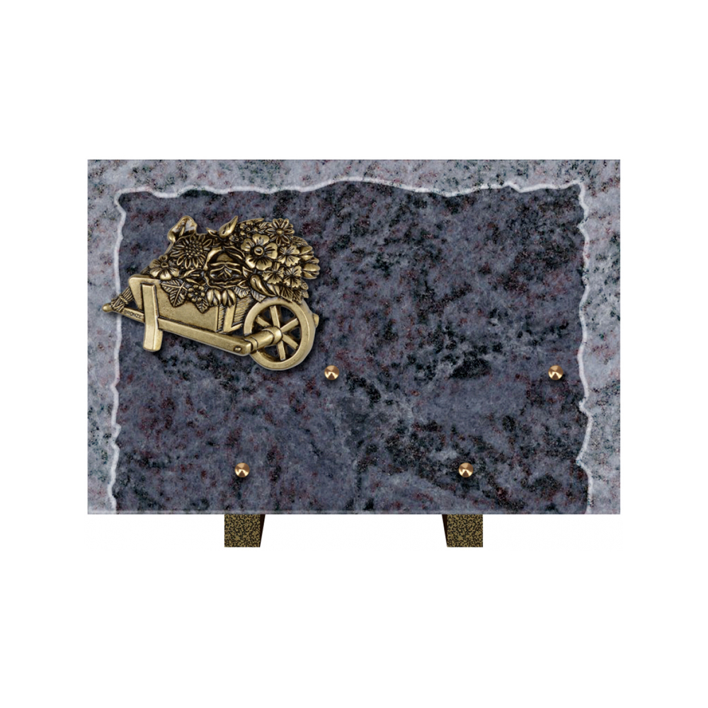 Plaque funéraire Rectangle Granit Chants Eclatés 30x20 – Plaques Funéraires Créations® – vue complémentaire