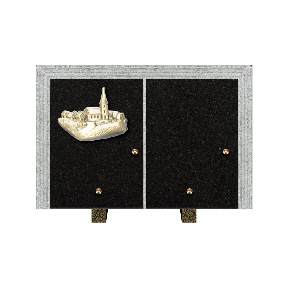 Plaque funéraire Livre Droit Granit 30x20 – Plaques Funéraires Créations® – vue complémentaire