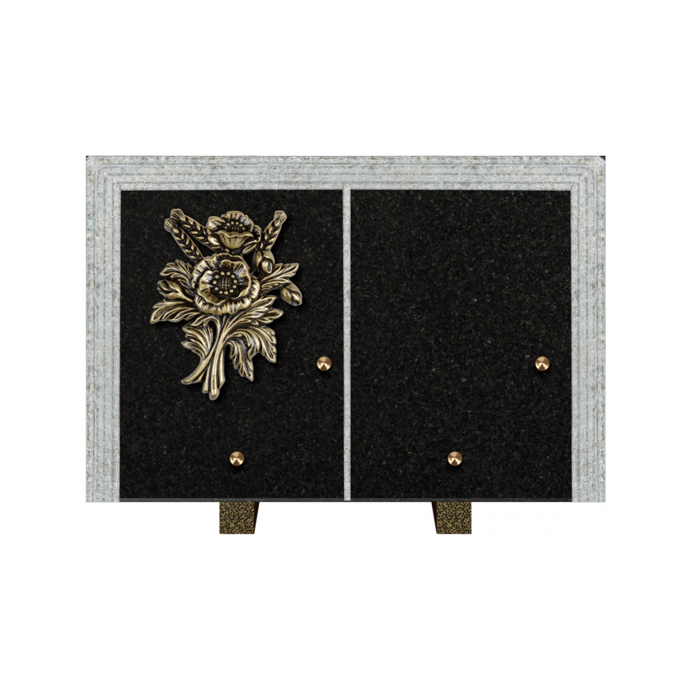 Plaque funéraire Livre Droit Granit 30x20 – Plaques Funéraires Créations® – vue complémentaire