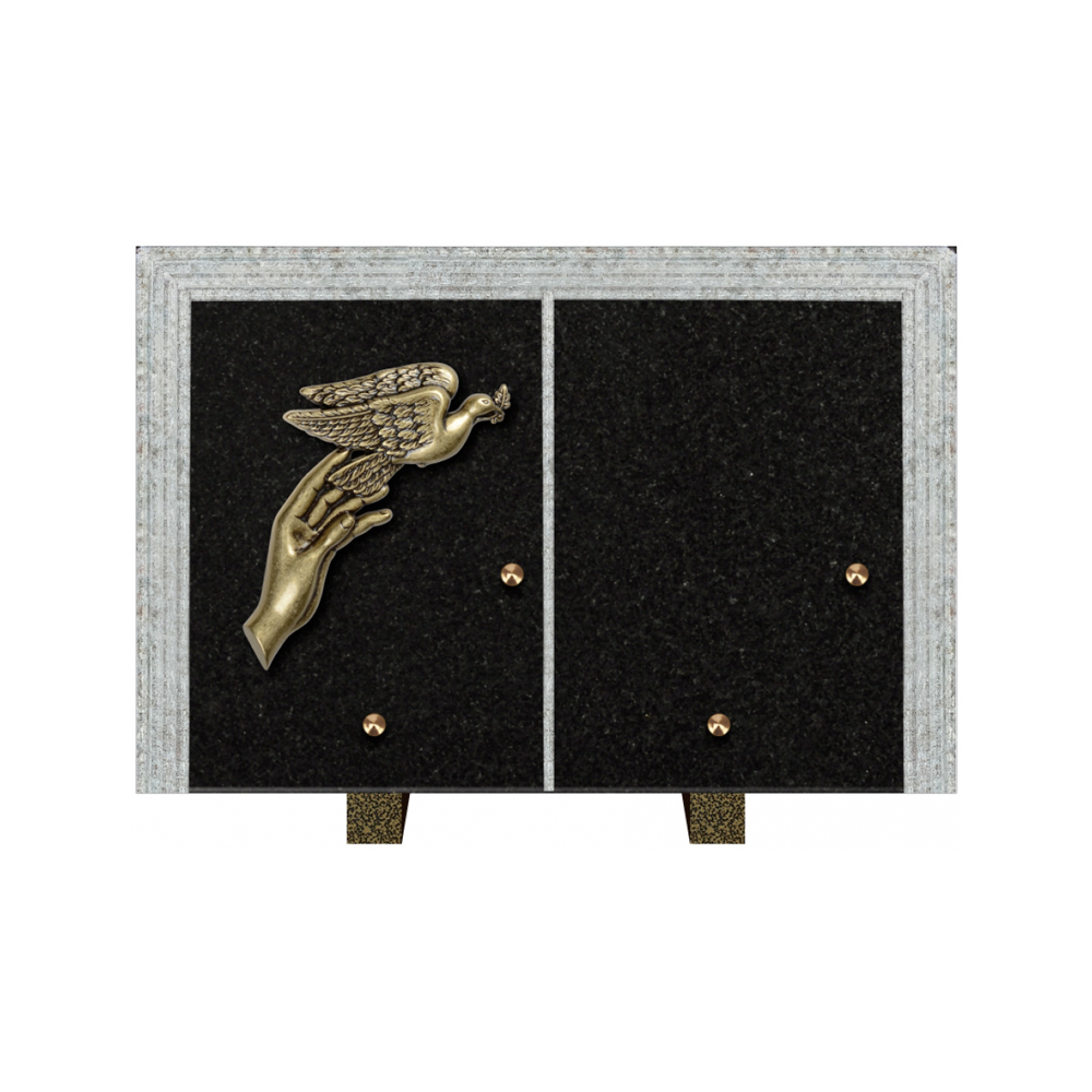 Plaque funéraire Livre Droit Granit 30x20 – Plaques Funéraires Créations® – vue complémentaire