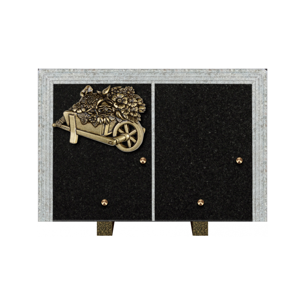 Plaque funéraire Livre Droit Granit 30x20 – Plaques Funéraires Créations® – vue complémentaire