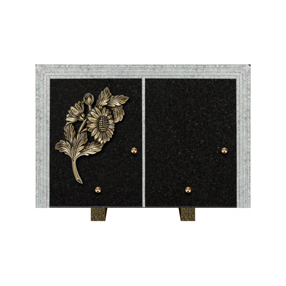Plaque funéraire Livre Droit Granit 30x20 – Plaques Funéraires Créations® – vue complémentaire