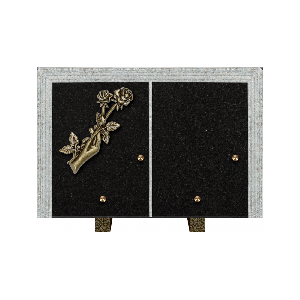 Plaque funéraire Livre Droit Granit 30x20 – Plaques Funéraires Créations® – vue complémentaire