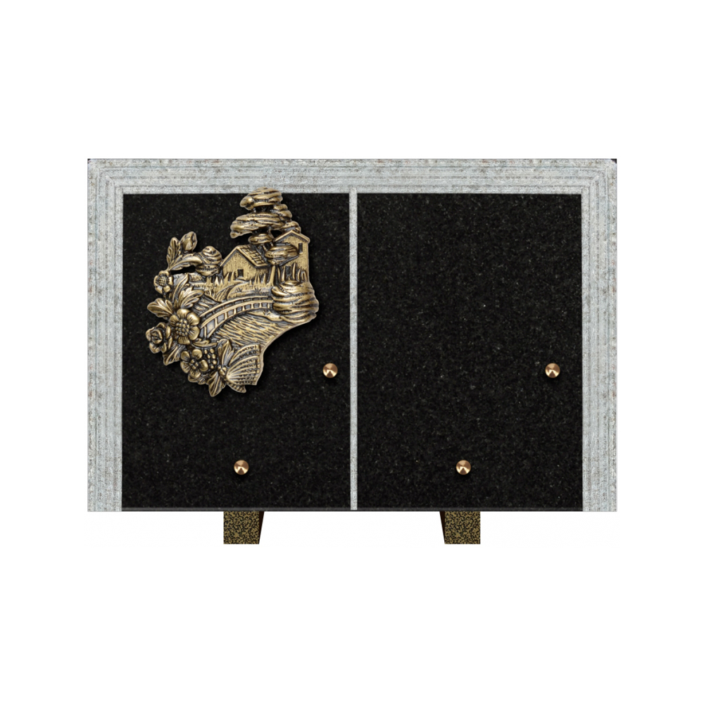 Plaque funéraire Livre Droit Granit 30x20 – Plaques Funéraires Créations® – vue complémentaire