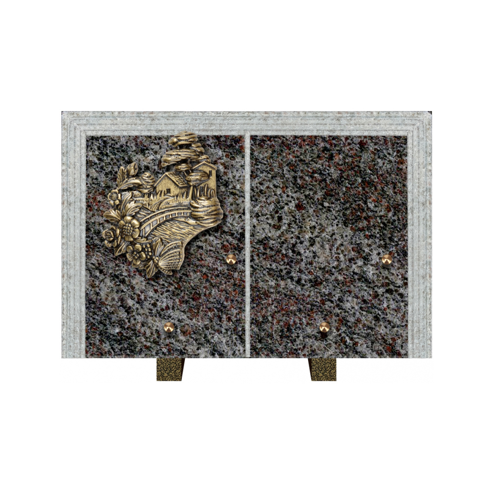 Plaque funéraire Livre Droit Granit 30x20 – Plaques Funéraires Créations® – vue complémentaire