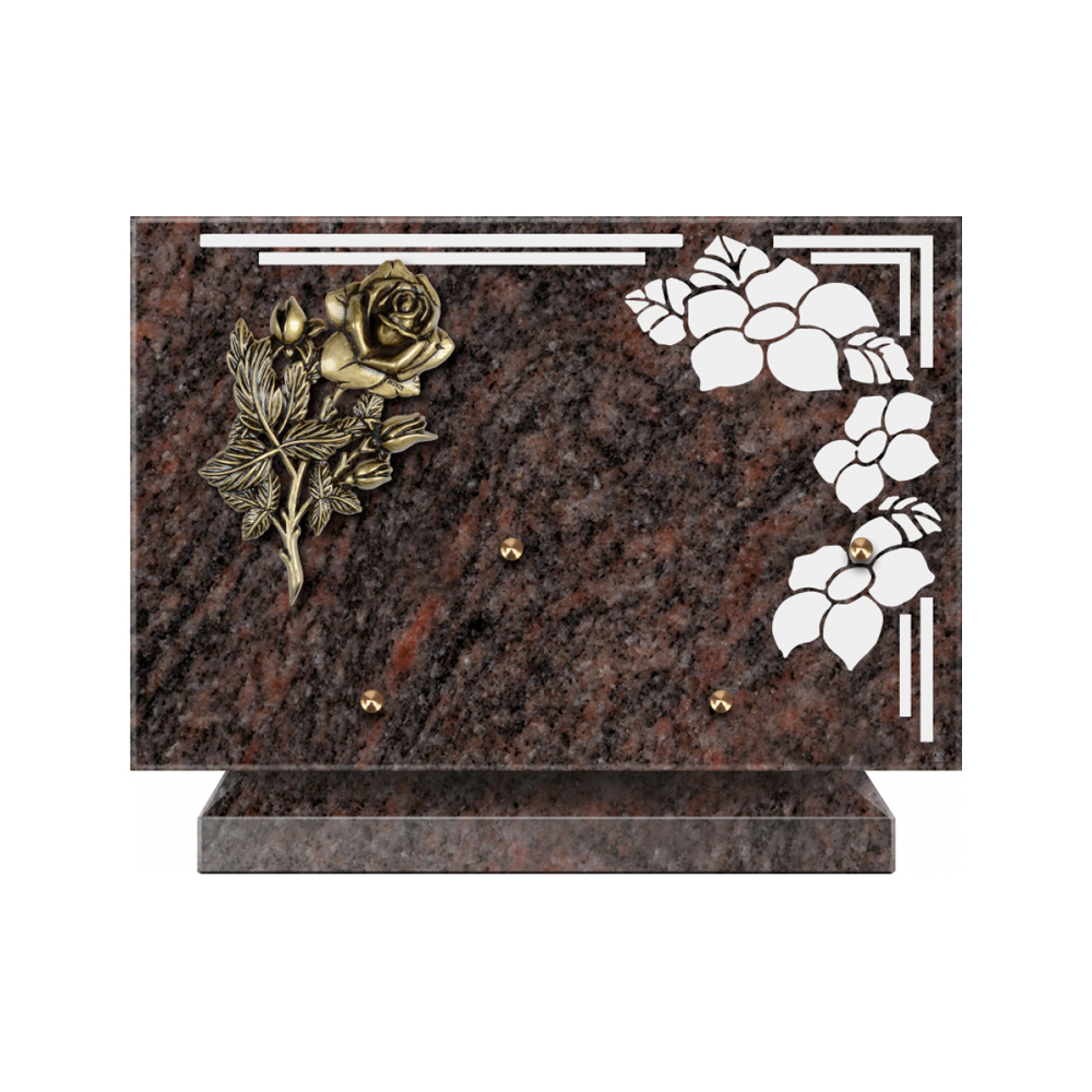 Plaque funéraire Rectangle 1 Granit Sablé 30x20 – Plaques Funéraires Créations® – vue complémentaire