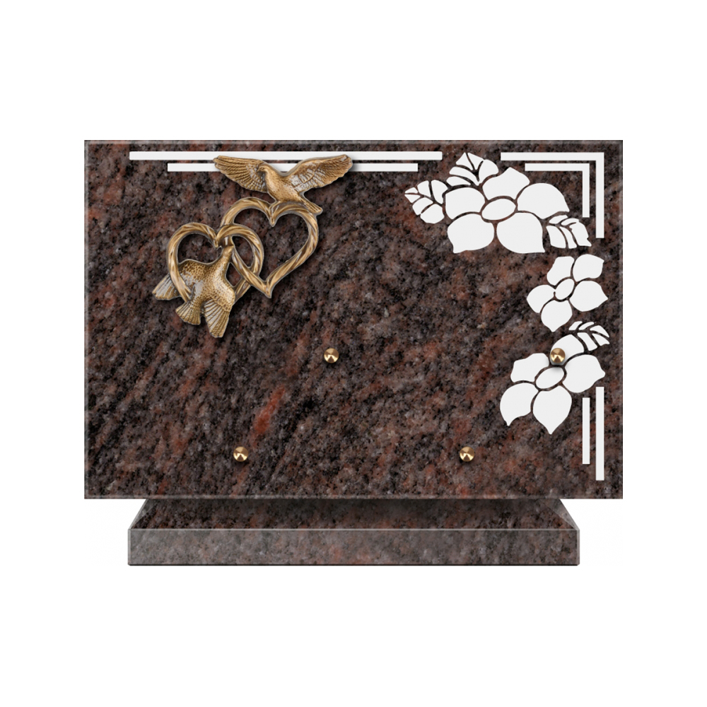 Plaque funéraire Rectangle 1 Granit Sablé 30x20 – Plaques Funéraires Créations® – vue complémentaire