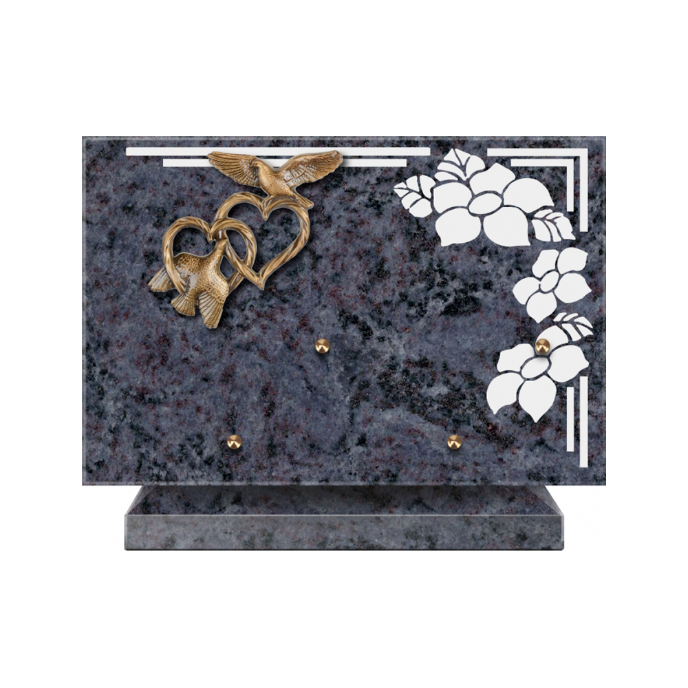 Plaque funéraire Rectangle 1 Granit Sablé 30x20 – Plaques Funéraires Créations® – vue complémentaire