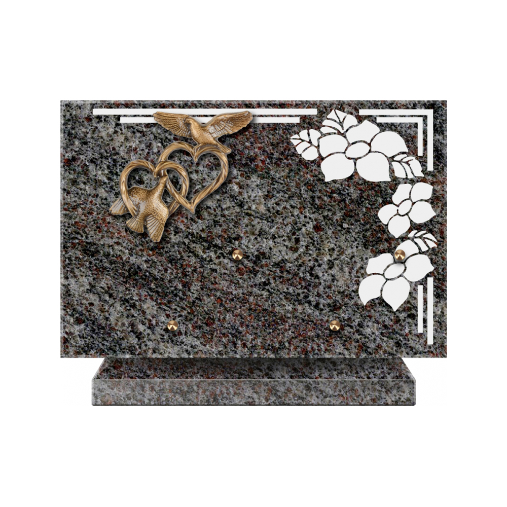 Plaque funéraire Rectangle 1 Granit Sablé 30x20 – Plaques Funéraires Créations® – vue complémentaire